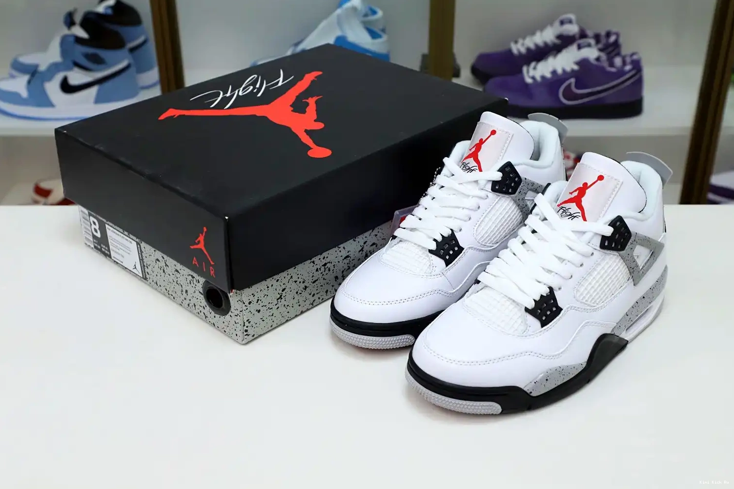 Kimikick 4 White Retro Air Cement Jordan 0728